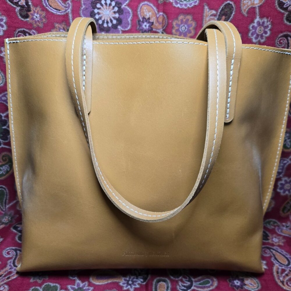 🥭Portland Leather Goods Medium August Tote in Mango Smooth Leather